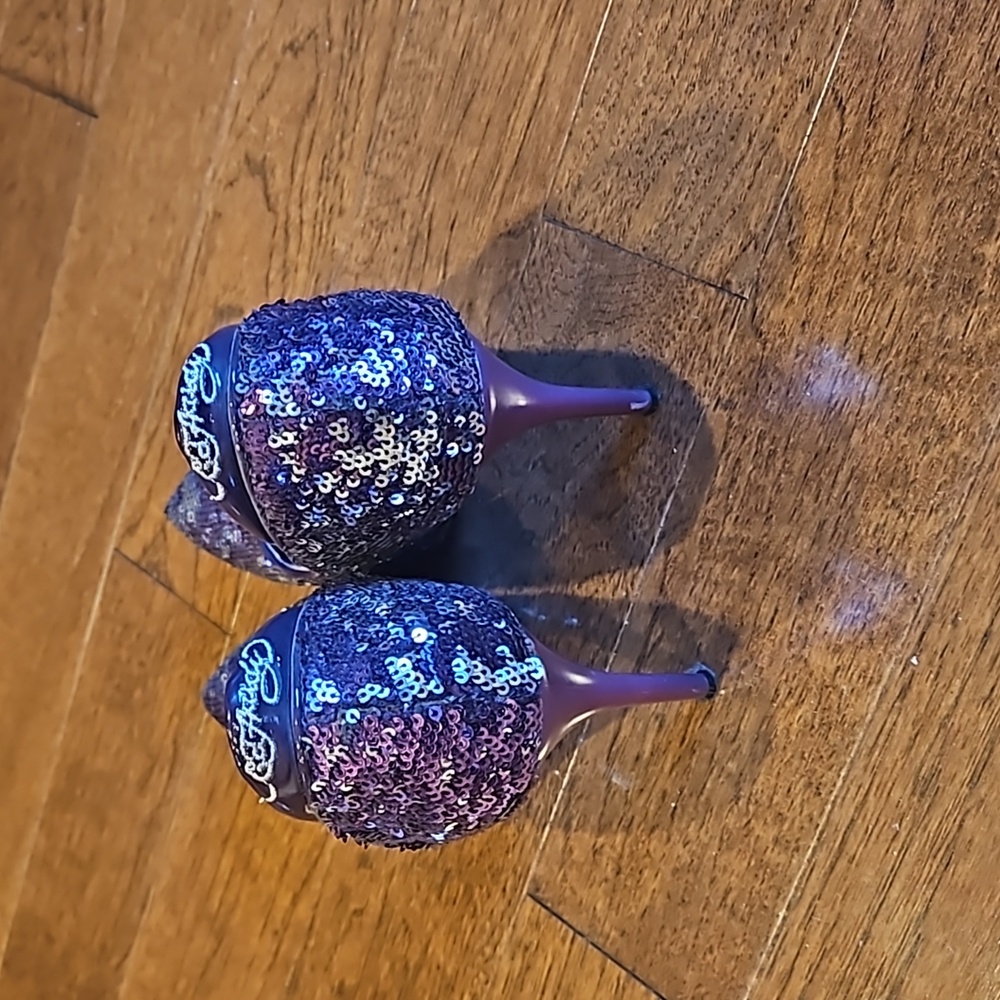 Ed Hardy Purple Silver Sequin shoes size 7 - Picture 3 of 10
